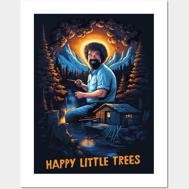 Happy Little Trees -- Retro Fan Artwork Wall Art by DankFutura